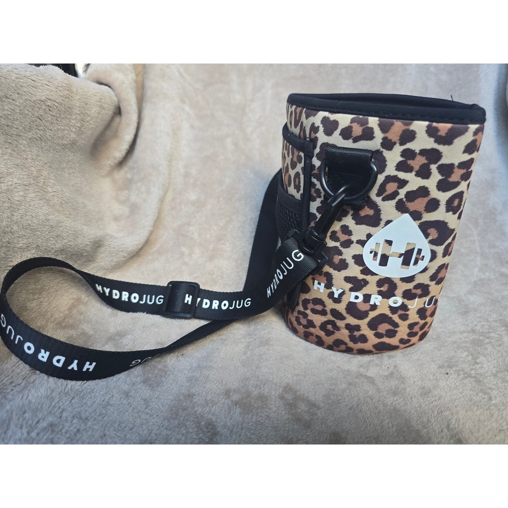 HydroJug Leopard Print Neoprene Bottle Sleeve with Adjustable Shoulder Strap